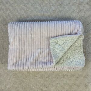 Mon Lapin Pink Ribbed Baby Blanket Cream Off White Sherpa Security Lovey